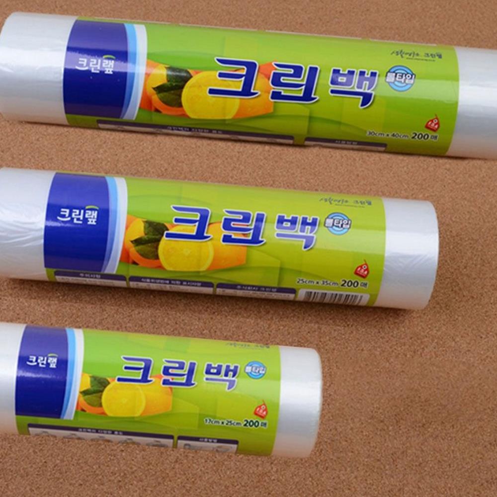 [다올] 일회용봉투 크린랩 롤타입 크린백 25cmX35cm 200매 일회용 위생 크린롤백 : 다올마차