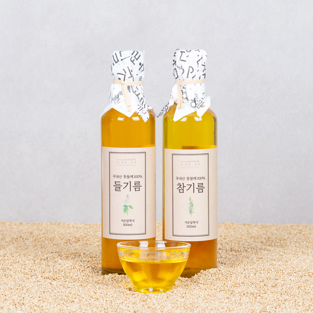 더바른상회 국산 저온 압착 들기름 참기름 300ml : 농업회사법인주식회사더바른