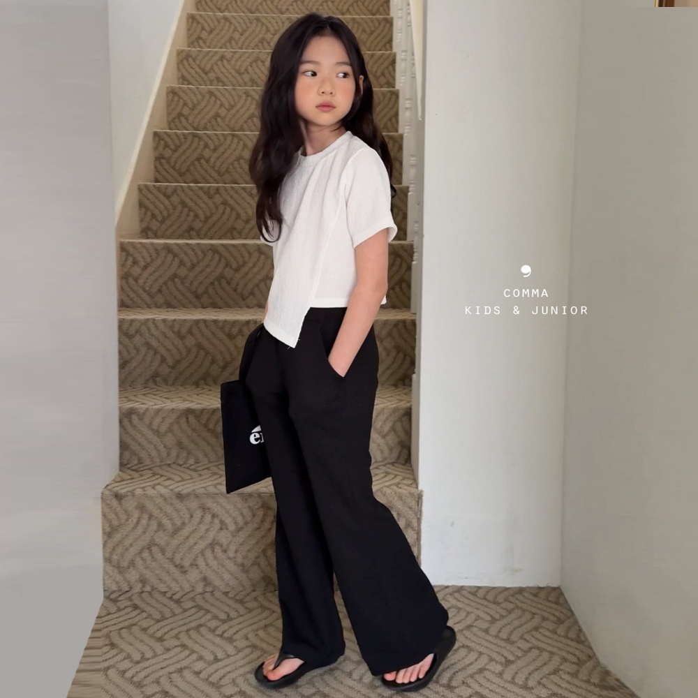 콤마 25여름 플리츠와이드부츠컷 팬츠 170-110 : 노랑2마켓