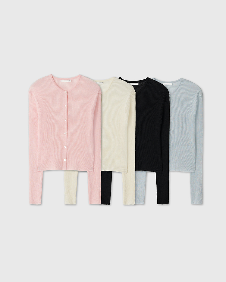 언더스탠딩 25SS 시스루 가디건 4color : Deepgray