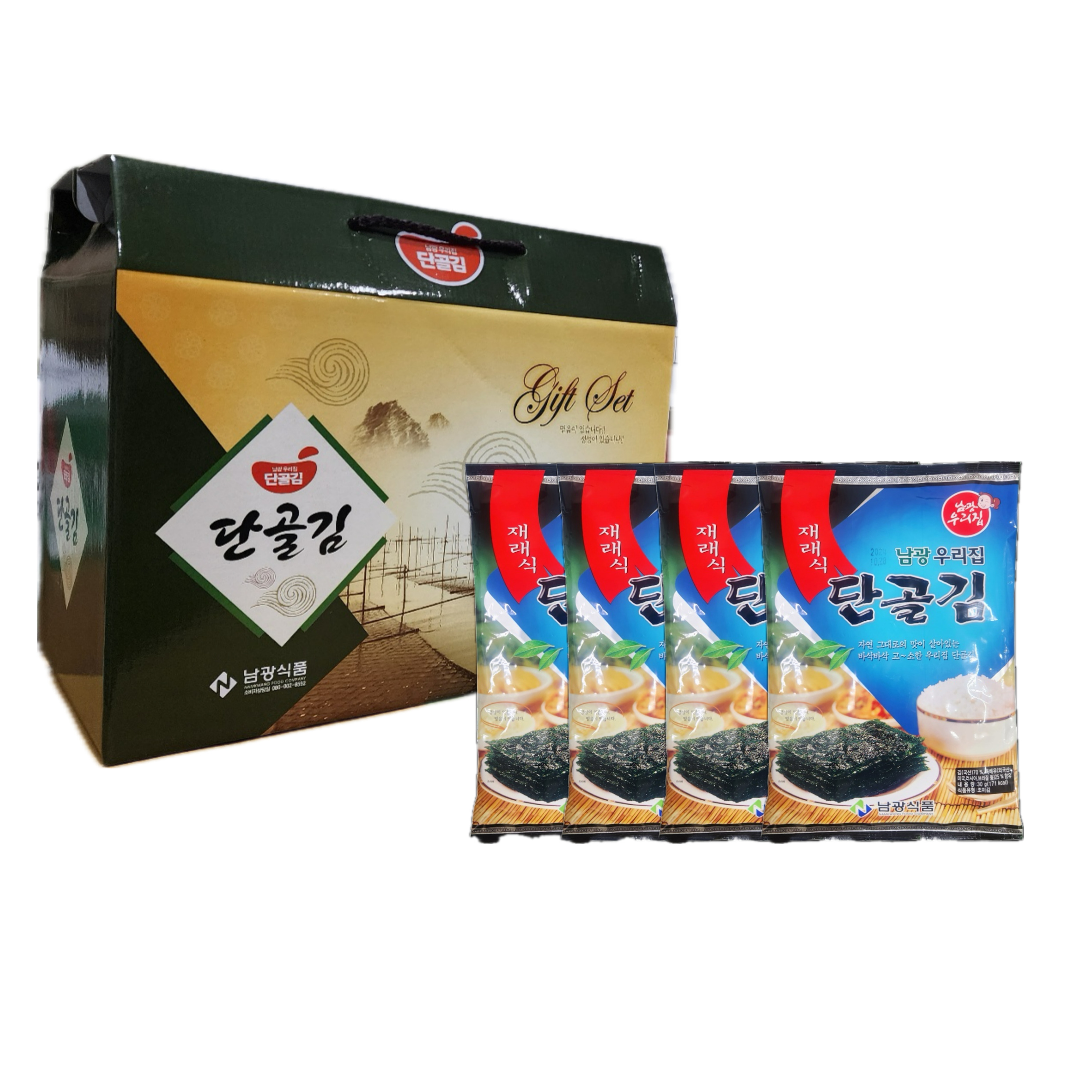 [남광식품] 김 선물세트 명품 재래식 우리집 단골김 전장30gX7봉 : 남광푸드