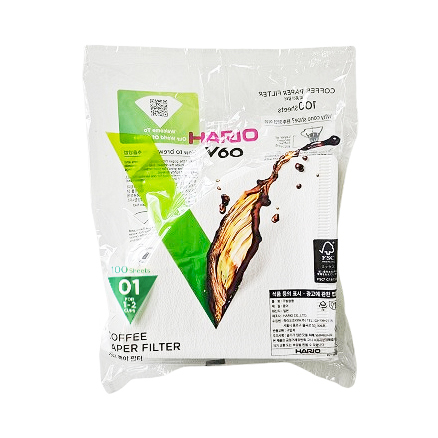 하리오 V60 종이필터 화이트 01 : 일산커피공장
