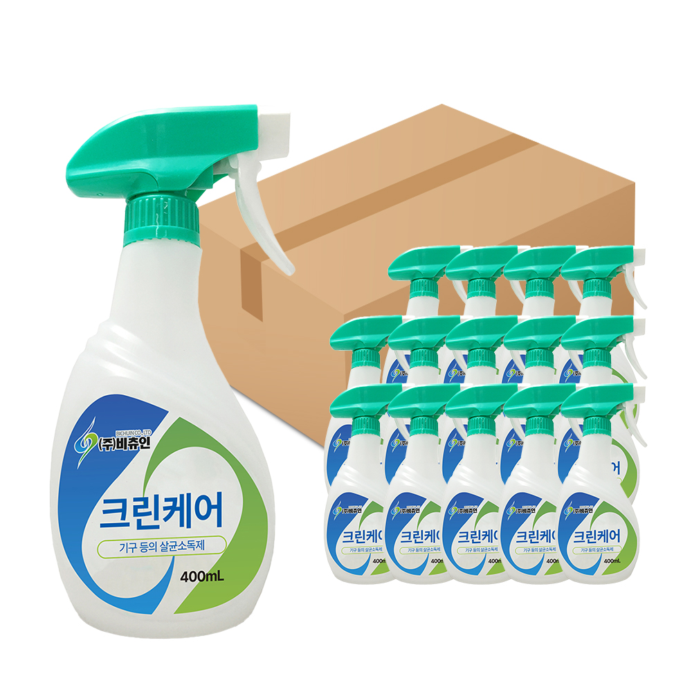 비츄인 크린케어 순수케어 알콜 58.8 주방 기구 아기장난감 뿌리는소독제 400ml, 15개 : 비츄인