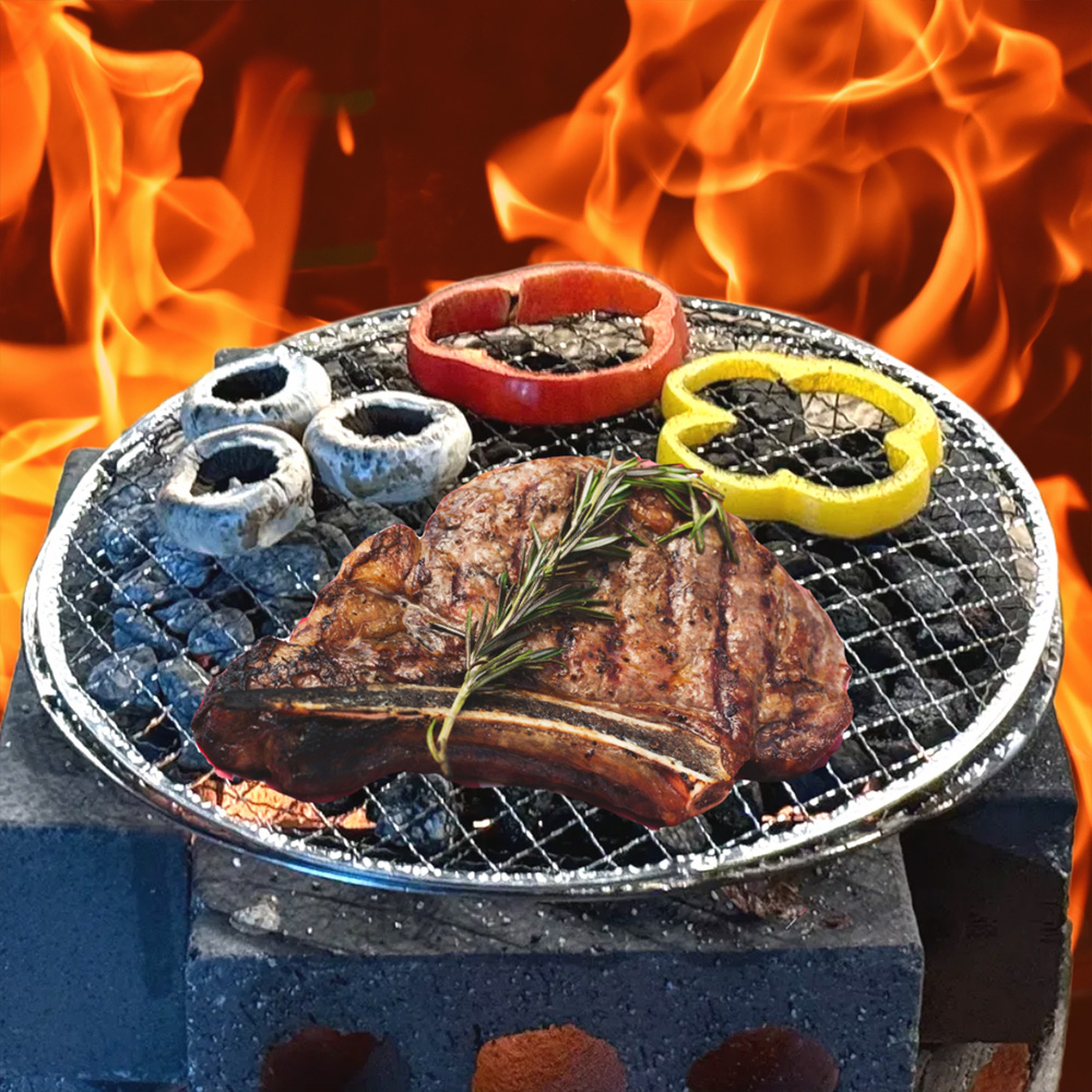 맥반석 석쇠 일회용 캠핑 바베큐 그릴 숯불 불판 미니 화로 245mm : 클리미트