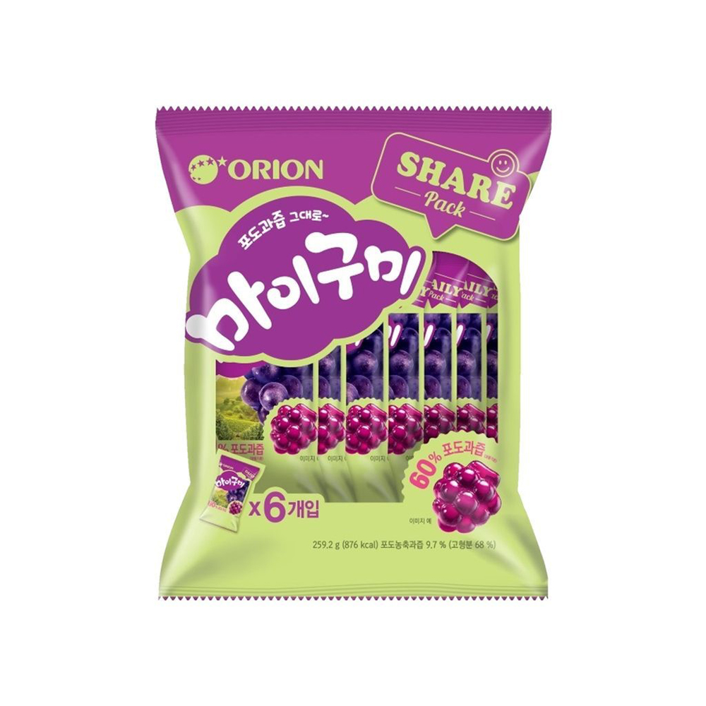 오리온 포도과즙 그대로 마이구미 259.2g 6개 : 오월동산