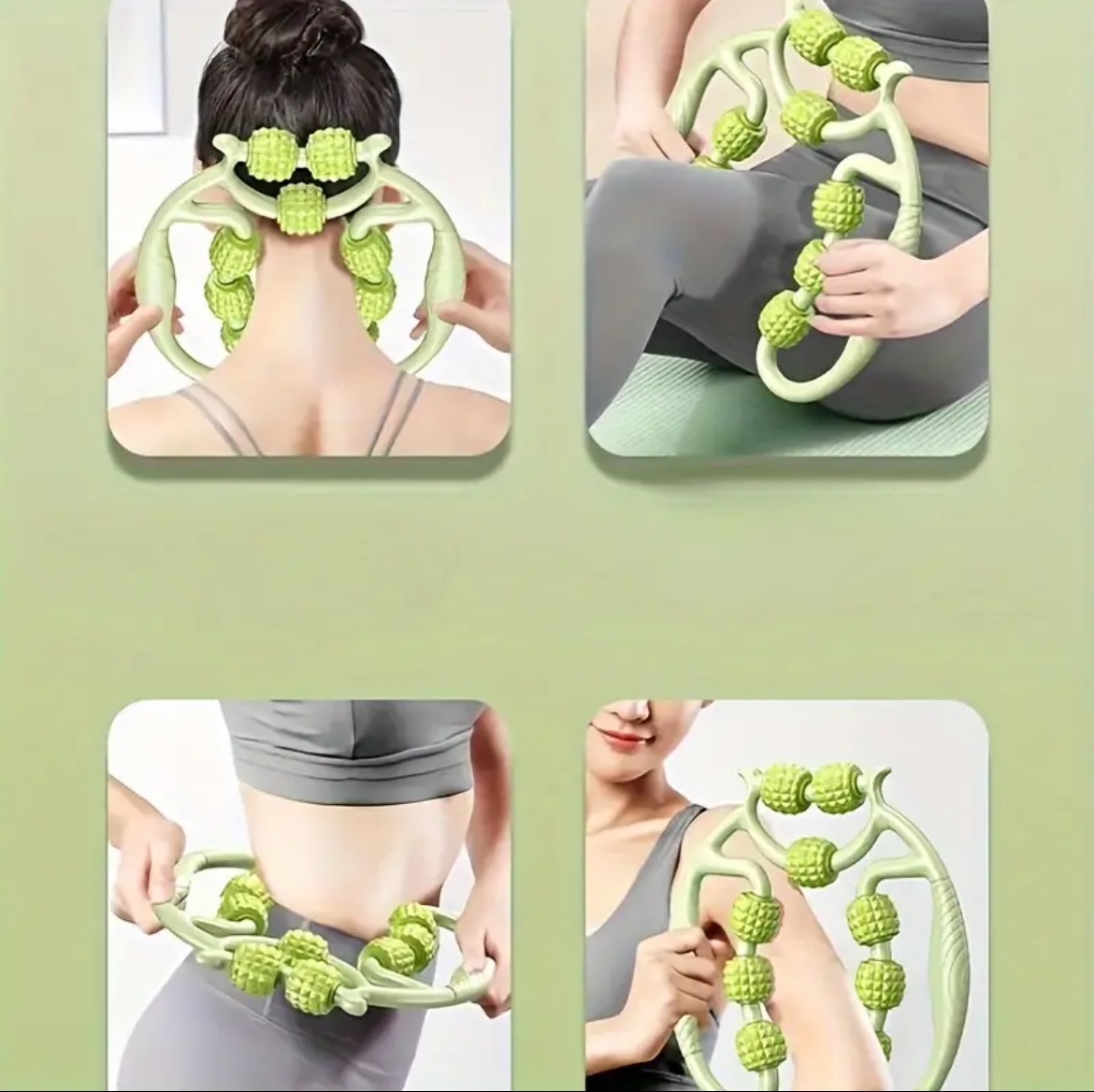 9개 휠 수동 마사지기 허벅지 종아리 경추 마사지 지압 : 곰짐