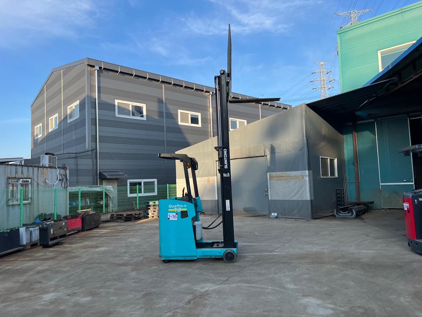 전동지게차 스미토모 61FBR13NXII 2단3.7M 2019년식 원도색 지게차 : 중고지게차나라