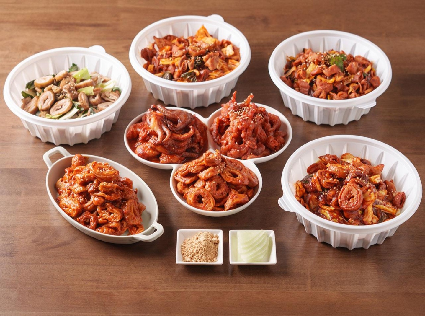 [단품3종]  C세트 소금구이막창150g+양념불쭈꾸미150g+숯불무뼈닭발150g : 총450g] : 강동밀키트