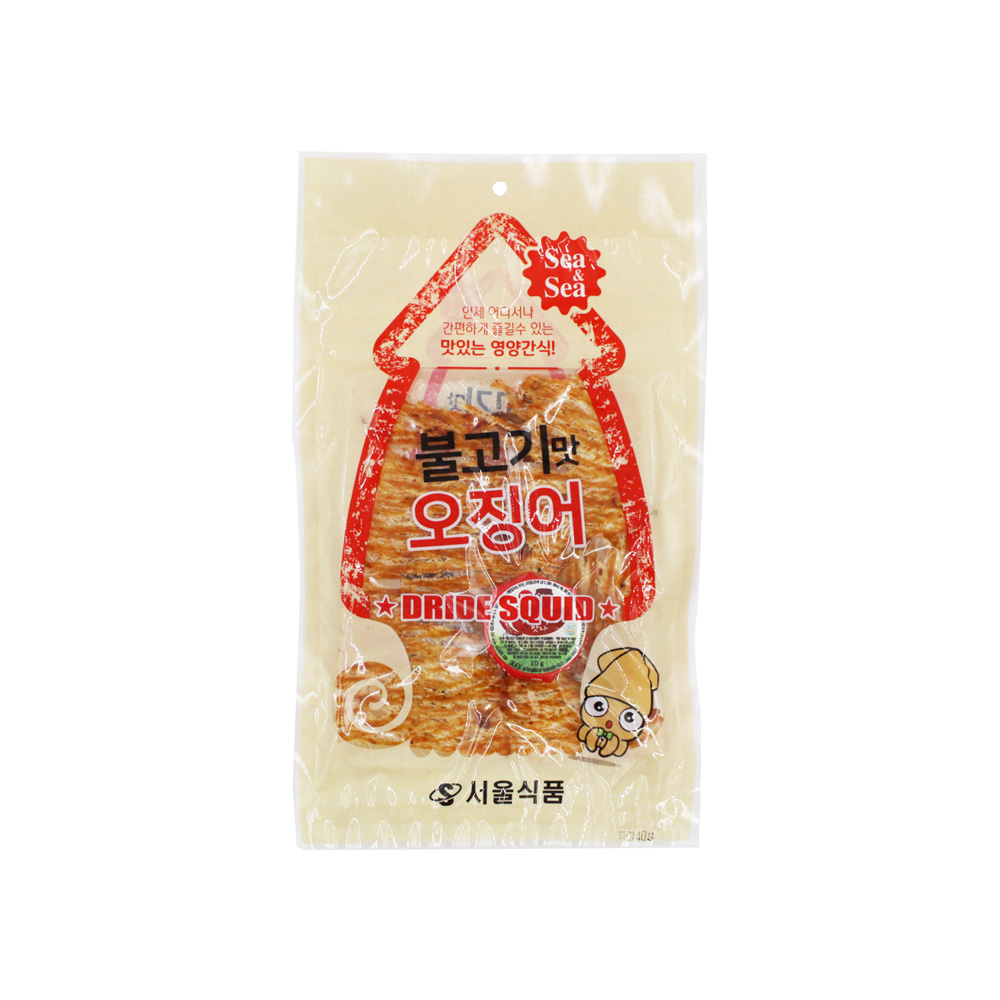 서울식품 불고기맛 오징어 40g 10개 간식 안주 주전부리 건어물 어포 오다리 : 영광물류도매