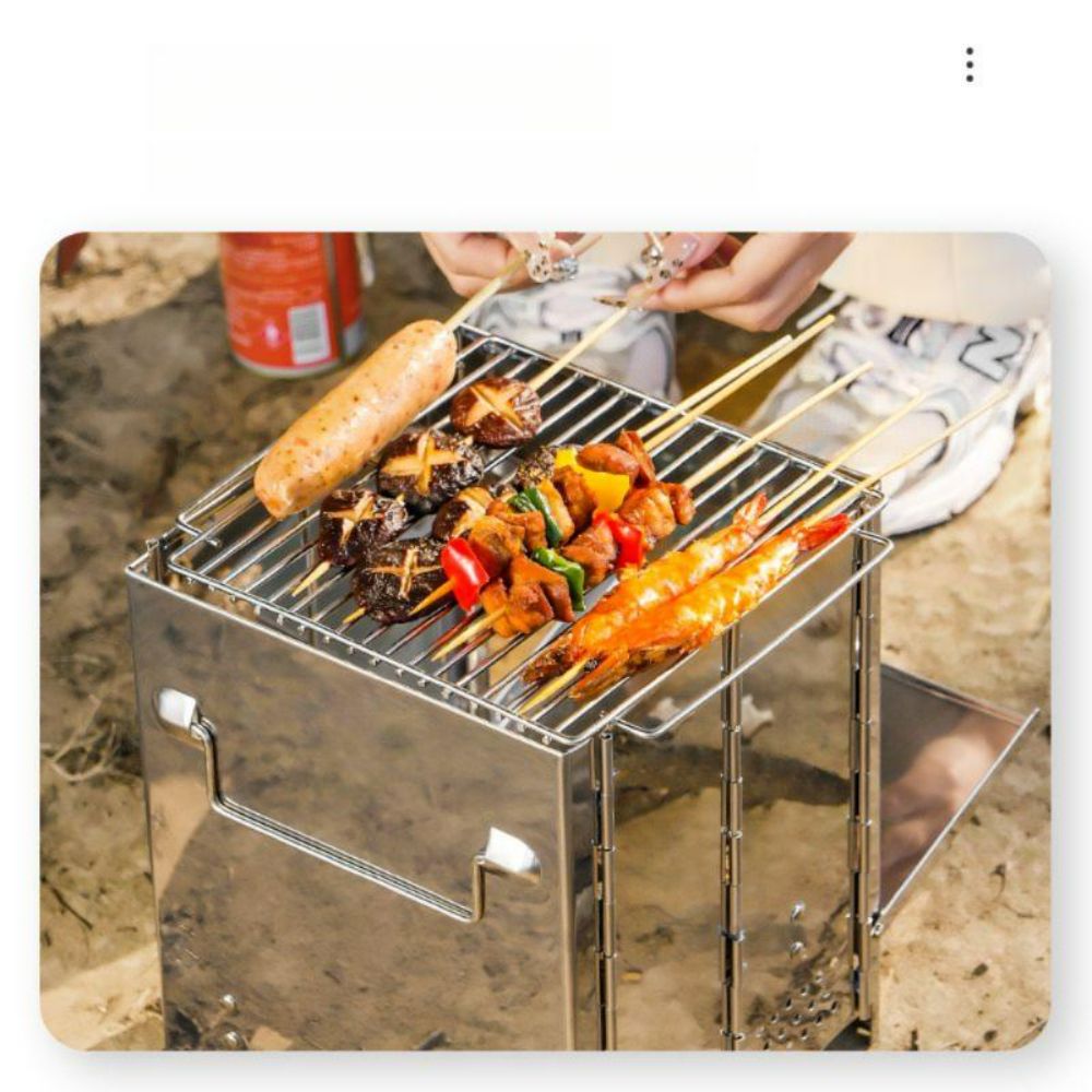 꼬치 화로 그릴 야끼니꾸 구이 자동 화덕 사각 불판 캠핑 업소용 바베큐그릴 야외 화로대 소형 접이식 스토브 : 바론픽