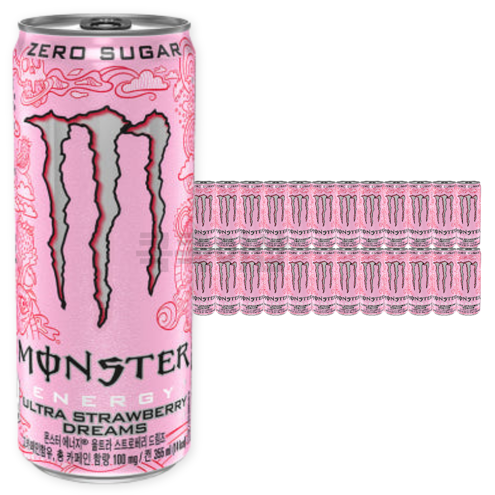 몬스터에너지 울트라 스트로베리 드림즈 355ml 24캔 딸기맛 : 콕콕이샵