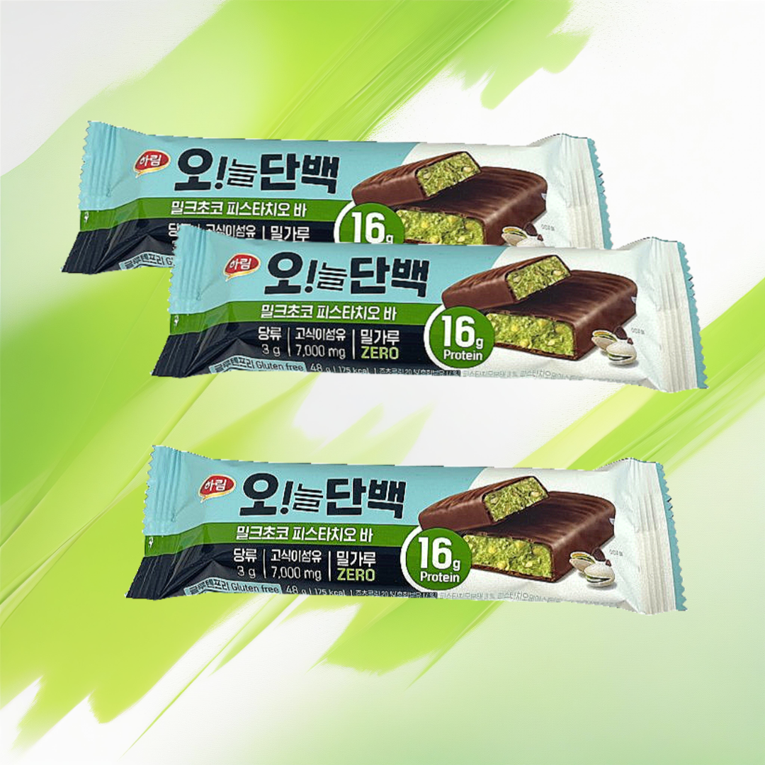 오늘 단백 밀크초코 피스타치오 48g 10+2개 글루텐 프리 단백질 바 : 시스뜨라