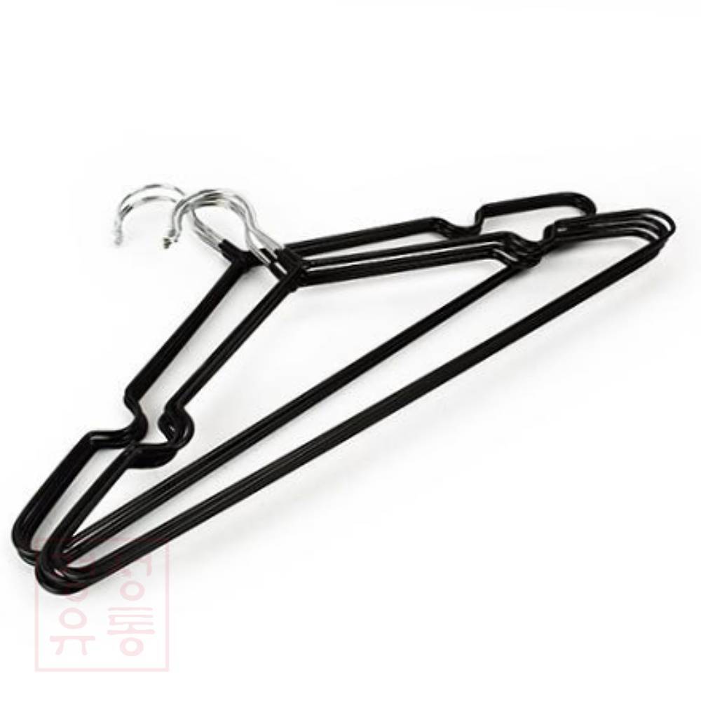 경성 세탁소옷걸이 PVC 옷걸이 10P 블랙 수납옷걸이 : 경성유통마켓