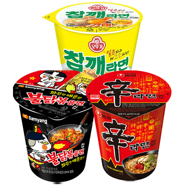 신라면컵 6입 + 참깨라면컵 6입 + 불닭볶음면컵 6입 : 에코그린