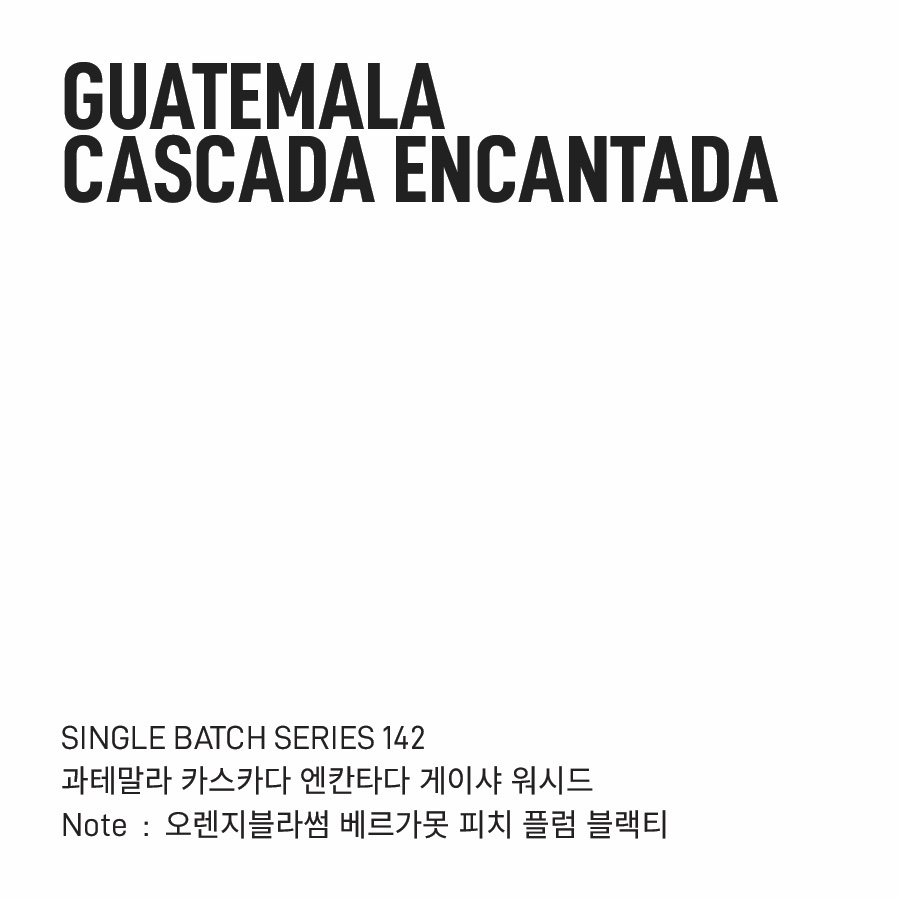 과테말라 카스카다 엔칸타다 게이샤 워시드 : 싱글배치커피로스터스
