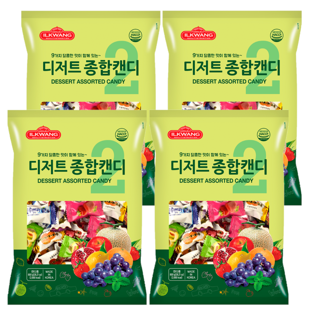 일광제과 디저트 종합캔디, 800g, 4개 : 주식회사 씨엠몰