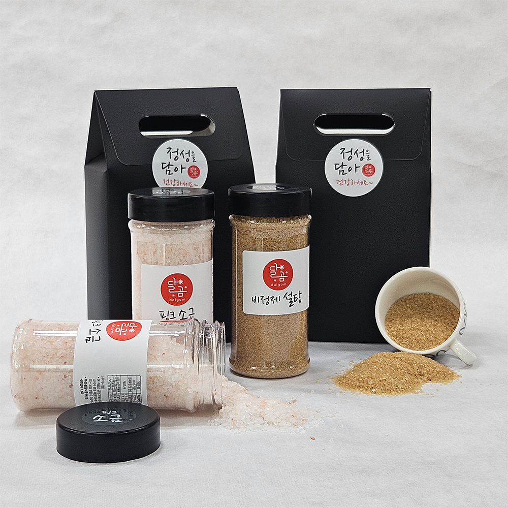 달곰 비정제원당320g 핑크솔트400g 선물세트 : 슈가 푸드