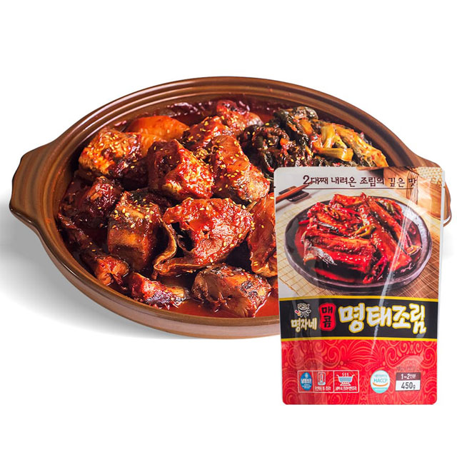 명자네 속초 코다리 조림 5팩+국내산 시레기 2팩 매콤 명태 찜 생선 반찬 : mothershop