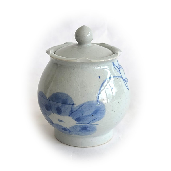 고백자 연화문 차호 (가로 7.5 cm) 차호 다도구 차통 다호 다기 : 도자기 토비