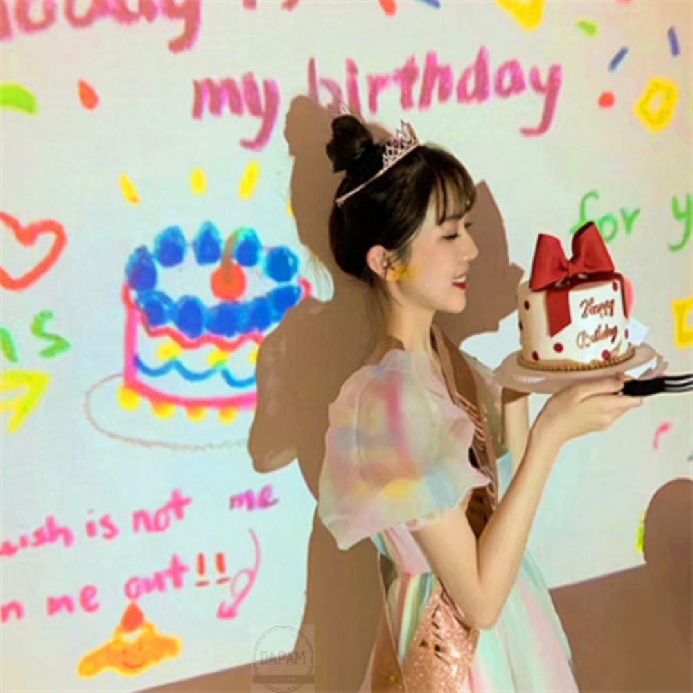 다팜 생일축하 미니 빔프로젝터 어린이생일파티용품 : 다팜추천샵