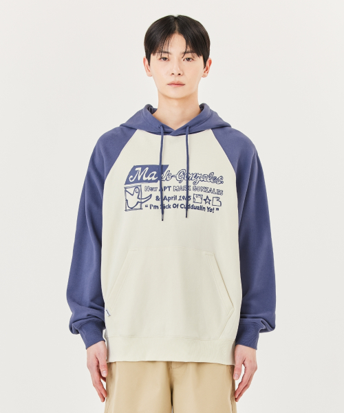마크곤잘레스 후드티 두들 그래픽 배색 스웻 후디 L/NAVY : 트랜드코디