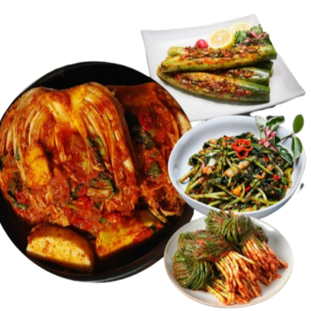 도미솔 김치 4종 총10kg(포기김치 5kg+오이통김치2kg+열무김치2kg+파김치 1kg) : 제이하스몰