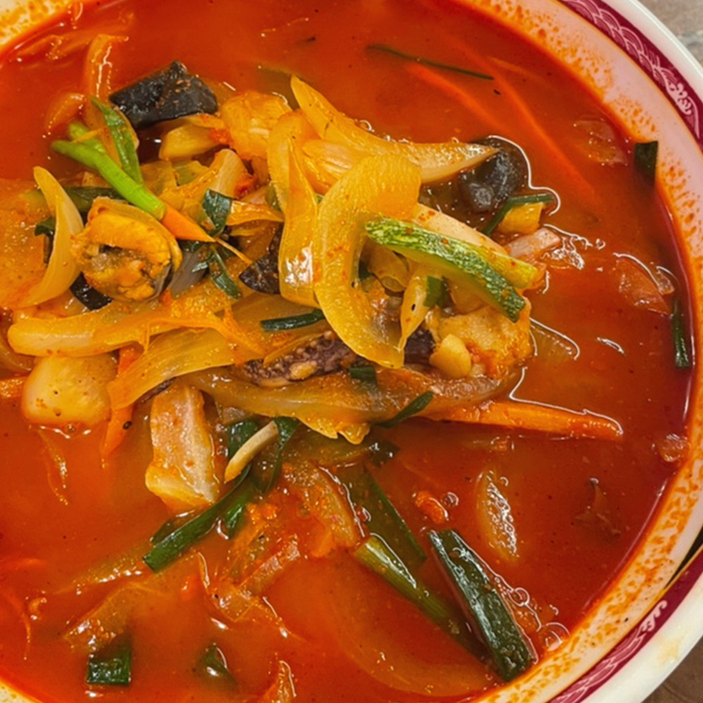 [히트상품]고급 수제 불맛 삼선짬뽕 2인세트 1.46kg /해물가득 중화면 포함 : 해와바다