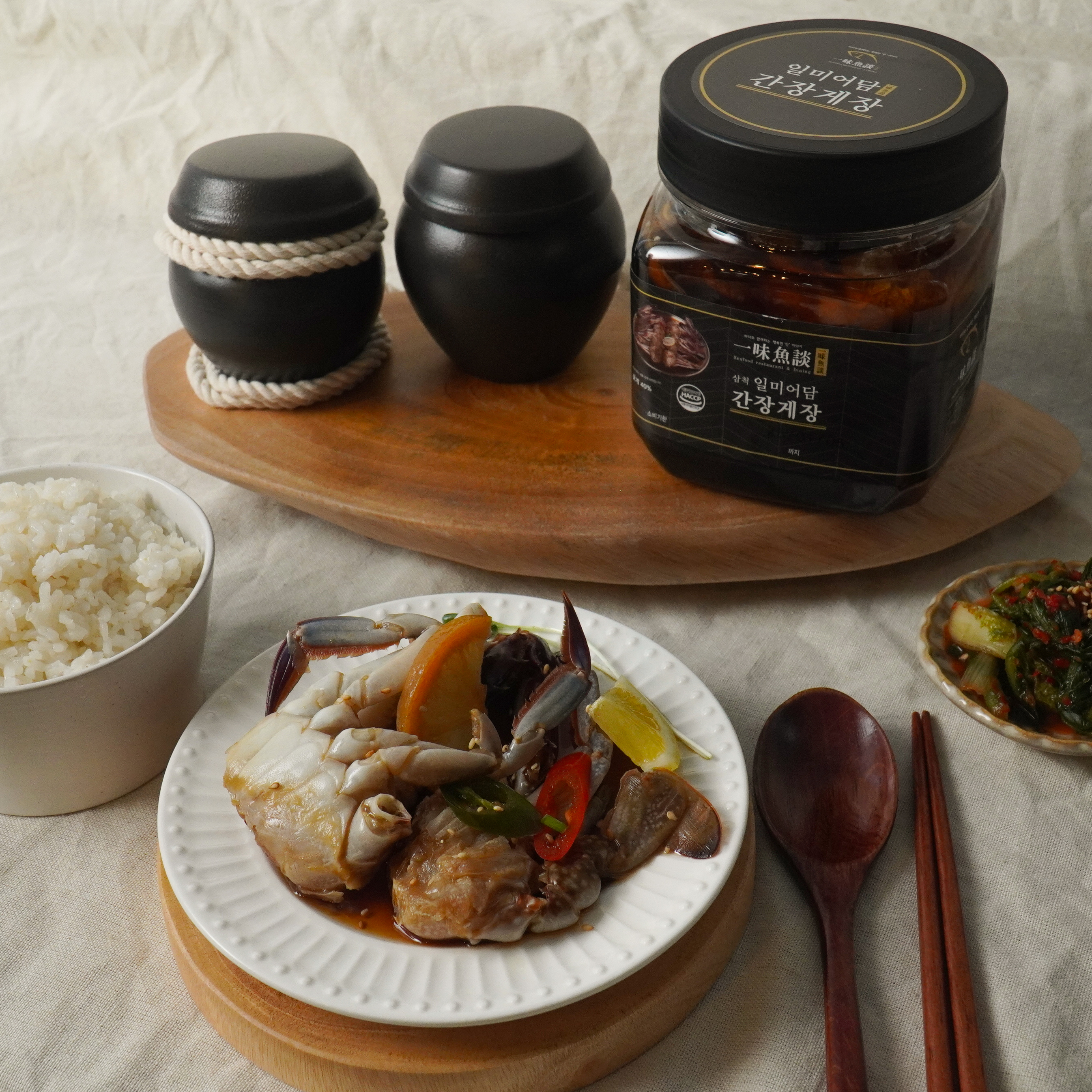 [프리미엄 간장게장] 믿고 먹는 삼척맛집 일미어담 짜지 않은 밥도둑 간장꽃게장 1kg : 파도라마