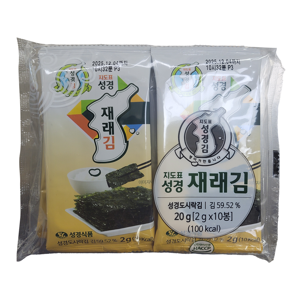 지도표 재래식 성경 도시락김 (2g x10봉)/성경식품 : 푸드엔마트