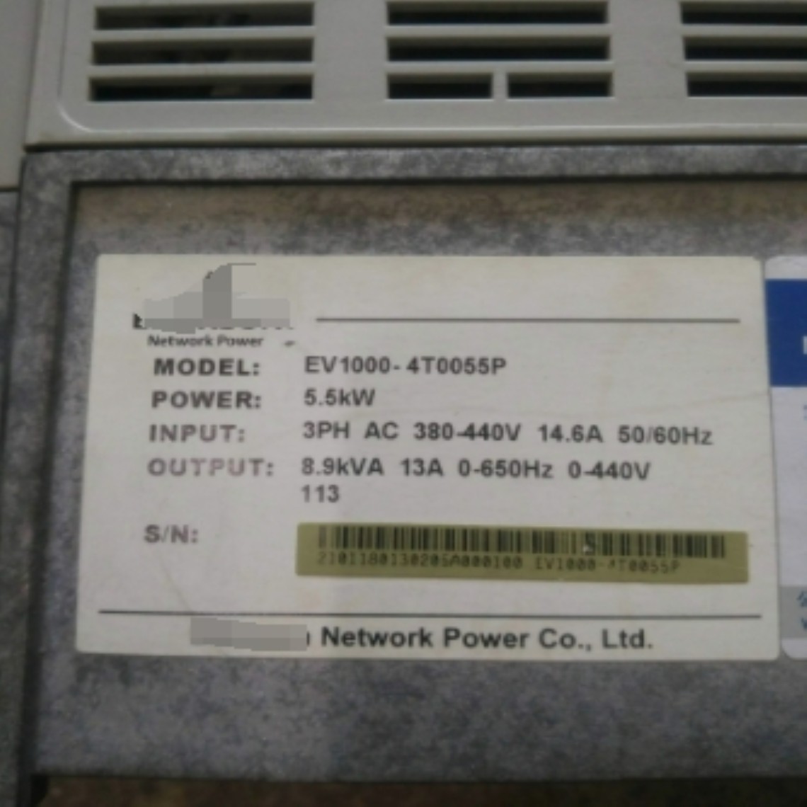 EV1000-4T0055P 인버터 작동 양호 재고 380V 5.5KW : 성원엠알오