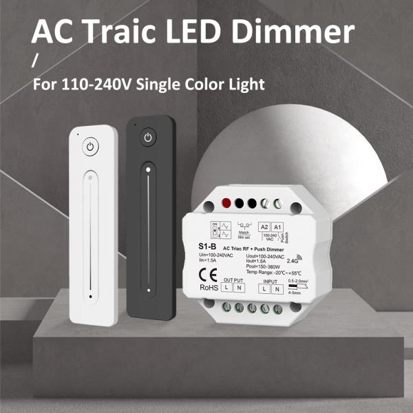 AC 220V LED Triac 조광기 WW 램프 전구 2.4G RF 원격 제어 스위치 S1-B 대 한 단일 색상 이산체 : 팔공산종합유통