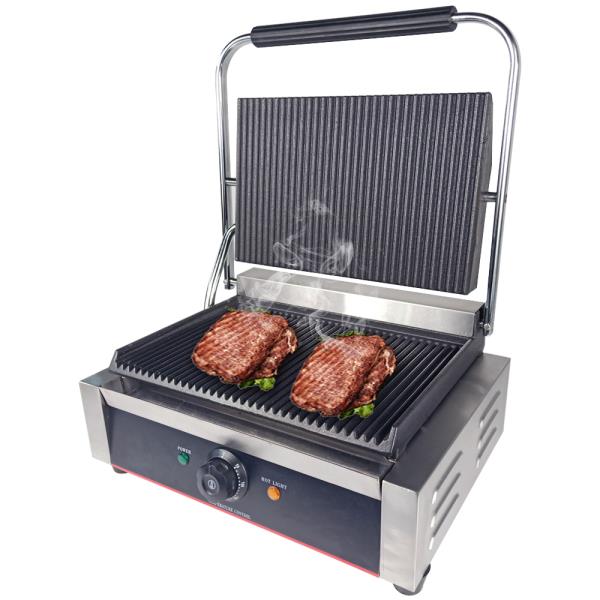 220V/2200W 비 스틱 상업용 단일 플레이트 스테이크 샌드위치 토스터 기계 철판 그릴 접촉 : 서원글로벌02