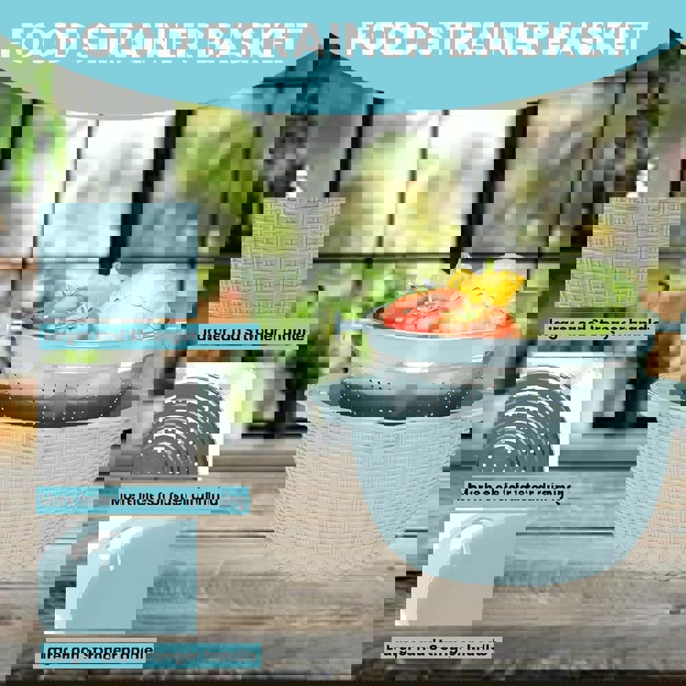 플라스틱 믹싱 볼이 스트레인저 스틸 스피너 신식품 주방용 채소 클리너 콜랜더 있는 과일 세척 샐러드 놀리스 파스타 스테인리스 Blue : 영시몰C