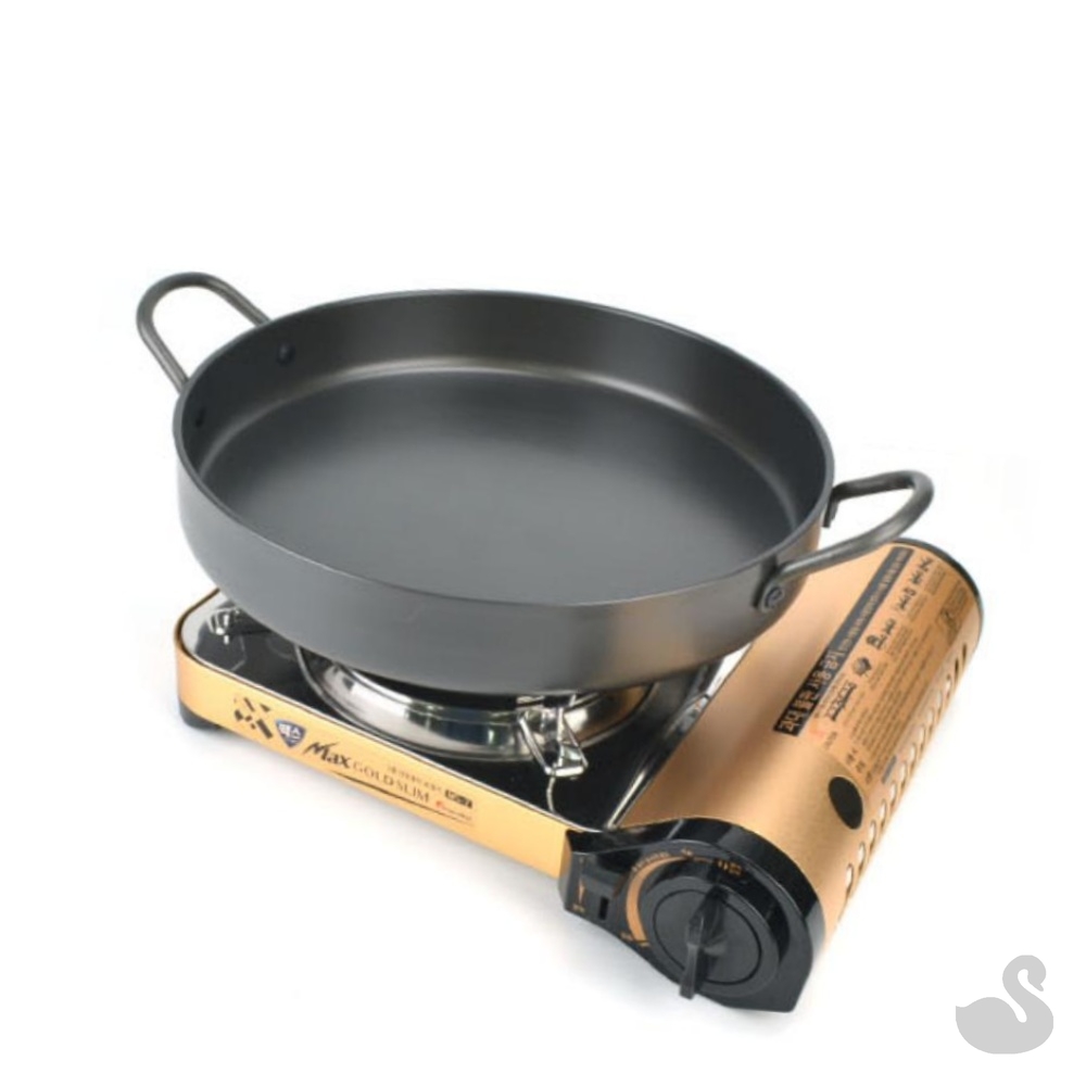 SS 경질 닭갈비팬 원형 순대볶음판 식당용볶음팬 : 실버스완