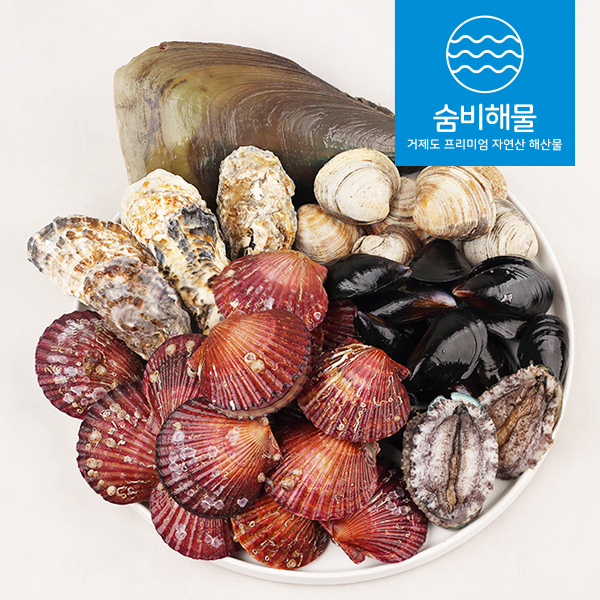 제철 모듬조개 캠핑조개 조개탕 조개구이 세트 2kg내외 : 숨비해물