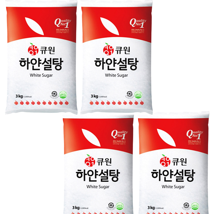 큐원 하얀설탕 3kgx4개 정백 : 싼푸드