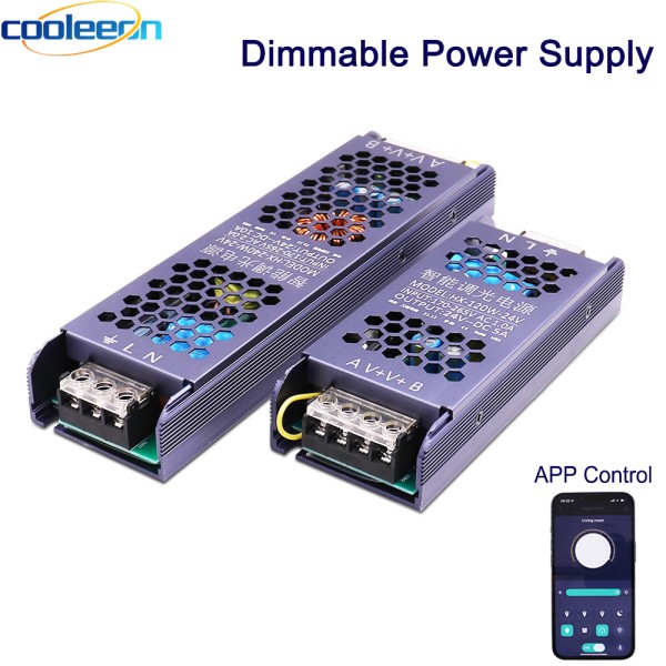 파워서플라이 12v 디밍이 가능한 LED 전원 공급 장치 CCT 스트립 빛에 대 DC 24V 120W 변압기 조 광 드라이버 모바일 APP 제어 깜박임 없음... 