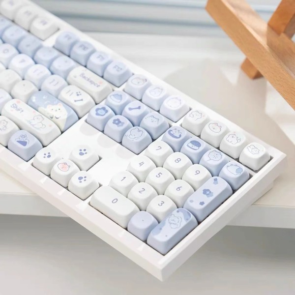 Moa 흰색 공 귀여운 키캡 pbt 소재 승화 108 99 키보드에 적합 : 네오무역