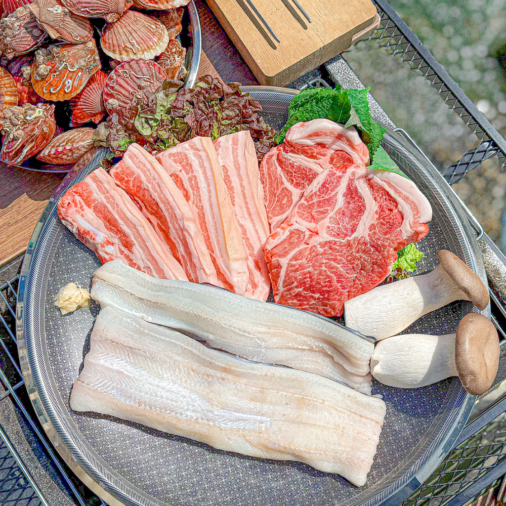 캠핑고기 바베큐 장어구이 한돈 목살 오겹살 세트 : 사시사철 마켓