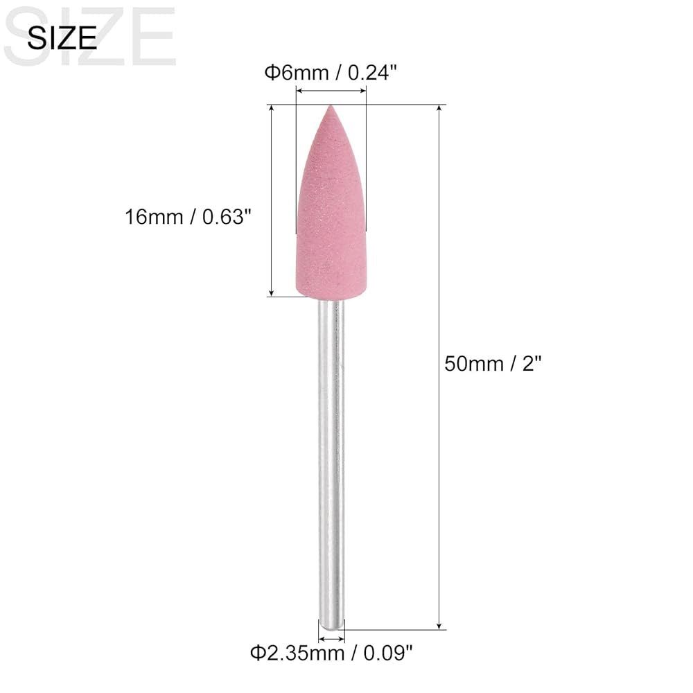 uxcell 180 그리츠 연마 스톤 2 생크 1 4 다이아 포인트 헤드 휠 네일 80 : unoAZ