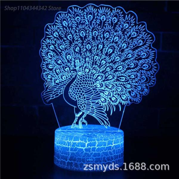 3D 아크릴 크리에이티브 공작 야간 조명 거실 침대 머리 부모 자녀 장난감 선물 디스플레이 USB 분위기 : 제케물산