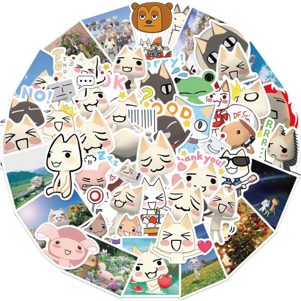 [작업용]Duoluo 고양이 이노우에 토로 스티커, 보상 선물 포장, 집 장식, 노트북, 거실, 창의적인 포토카드, 수하물 50 개 : 오재윤상사