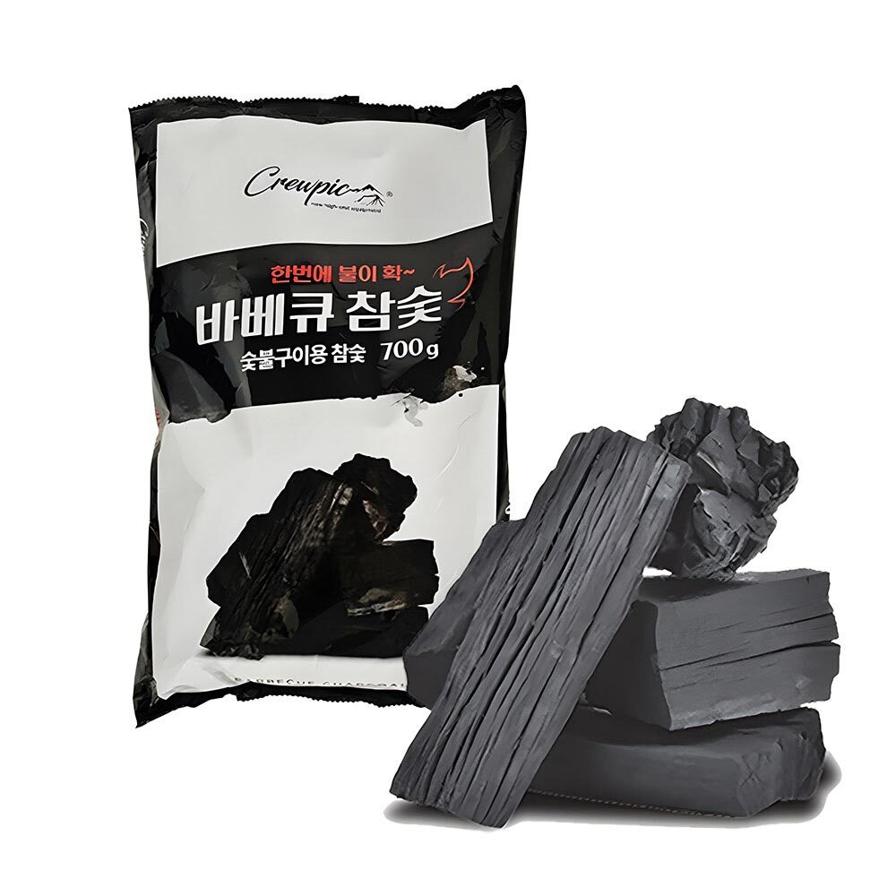 모듬컴퍼니 IK 크루픽 바베큐 참숯 700g 봉지숯 BBQ숯 캠핑 펜션 다용도 숯 : 모듬컴퍼니
