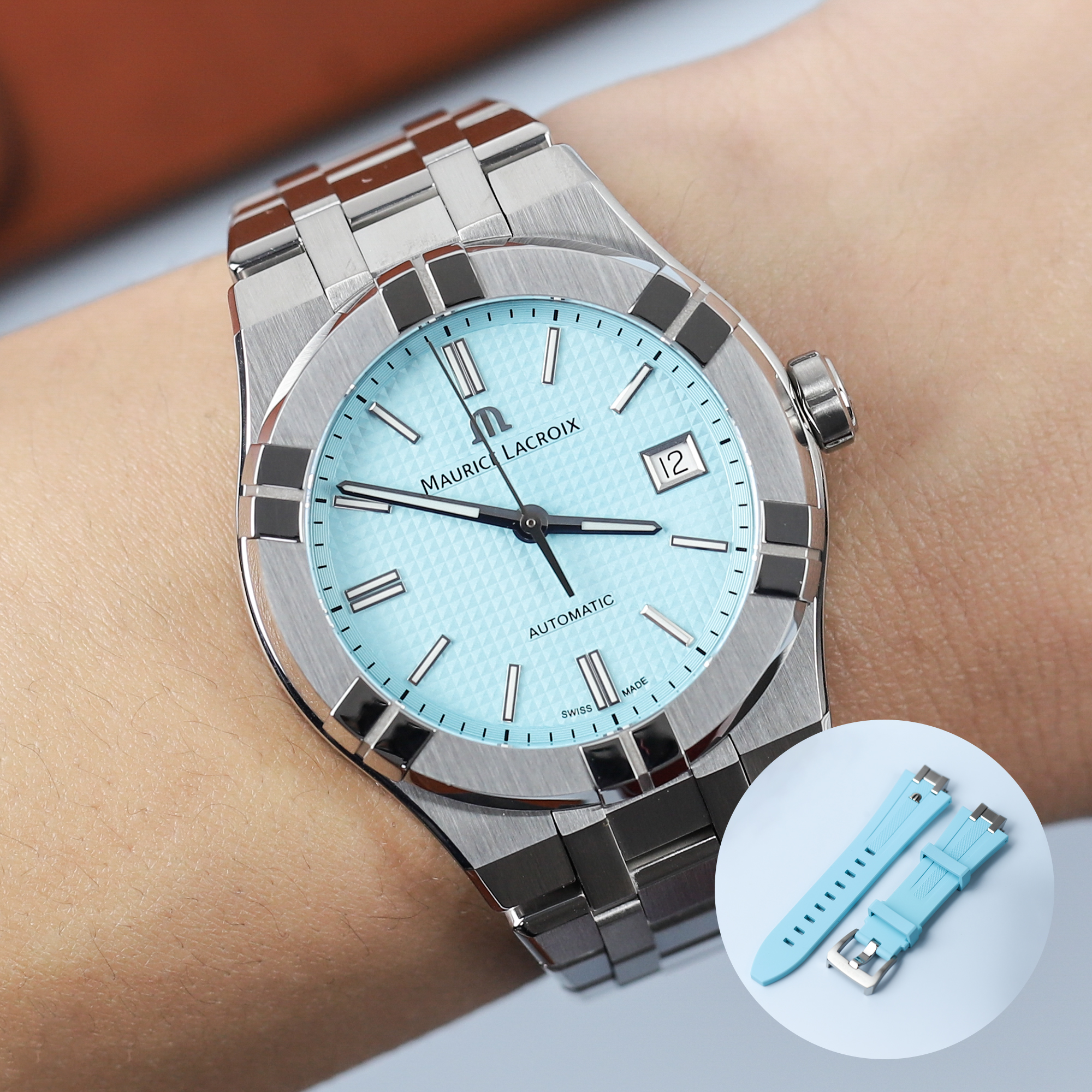 모리스 라크로와 아이콘 39mm 오토매틱 스카이블루 AI6007-SS00F-431-C 백화점AS : 대구 해피타임