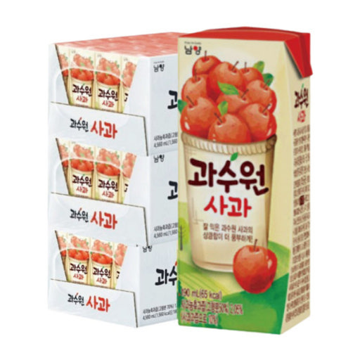 남양 과수원 팩음료 190ml 72팩 사과 주스 미니 쥬스 팩음료수 : 두루마리세상
