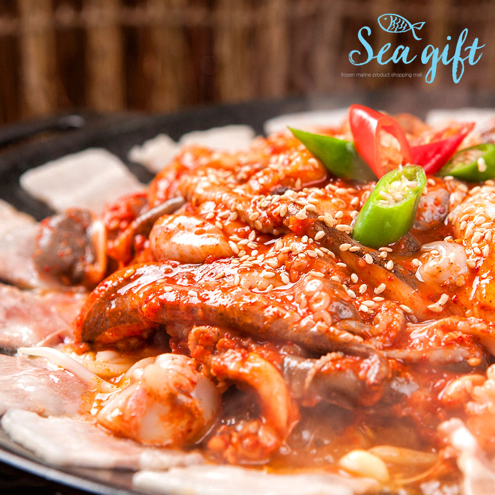 직화 양념 쭈꾸미 볶음 500g 캠핑 음식 요리 밀키트 : 씨기프트
