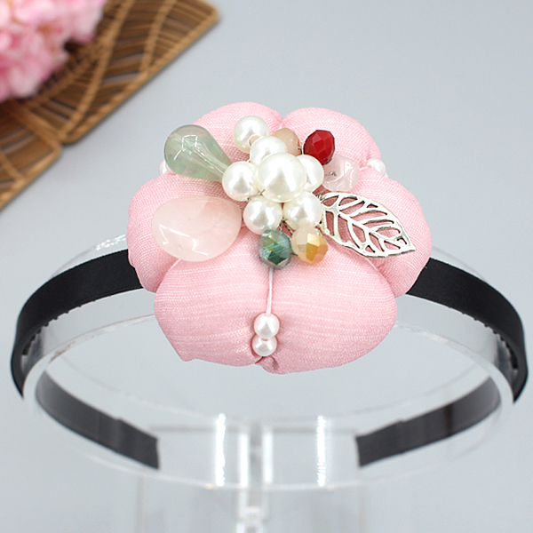 여아한복 머리띠 나뭇잎비즈 유아 아기 아이 돌 아동 어린이 주니어 소품 : 유나앤솔로지