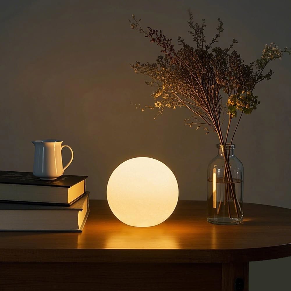 COPU LED 볼 라이트 6인치 빛나는 오브 충전식 글로브 램프 원격 방수 앰비언트 조명이 있는 책상 침실 욕실 파티오용 디밍 가능한 무드... 