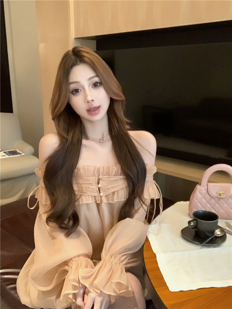 프릴 오프숄더 퍼프 슬리브 루즈핏 블라우스 양군스토어S136 : Yang-Gun Shop