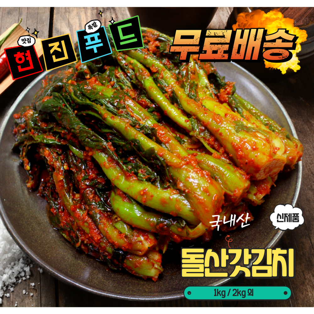 여수맛집 가정식 돌산 갓김치 1Kg : 현진푸드